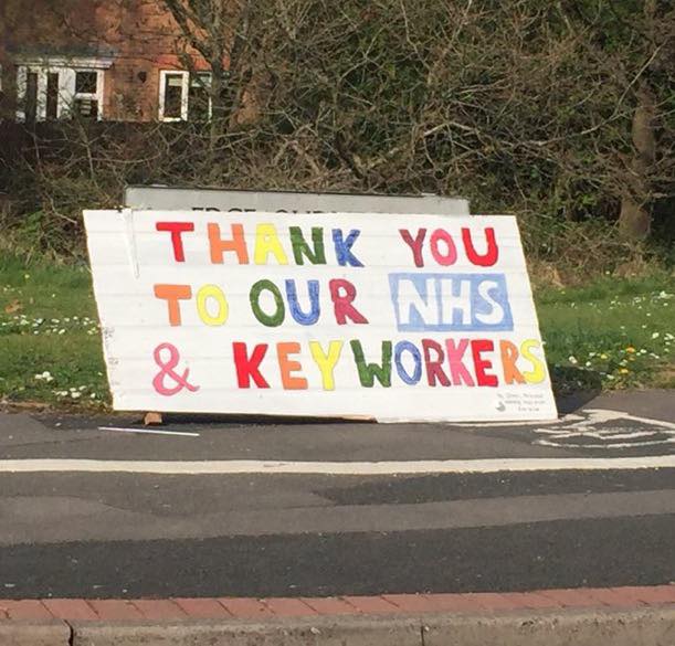Signs saying 'thank you NHS'